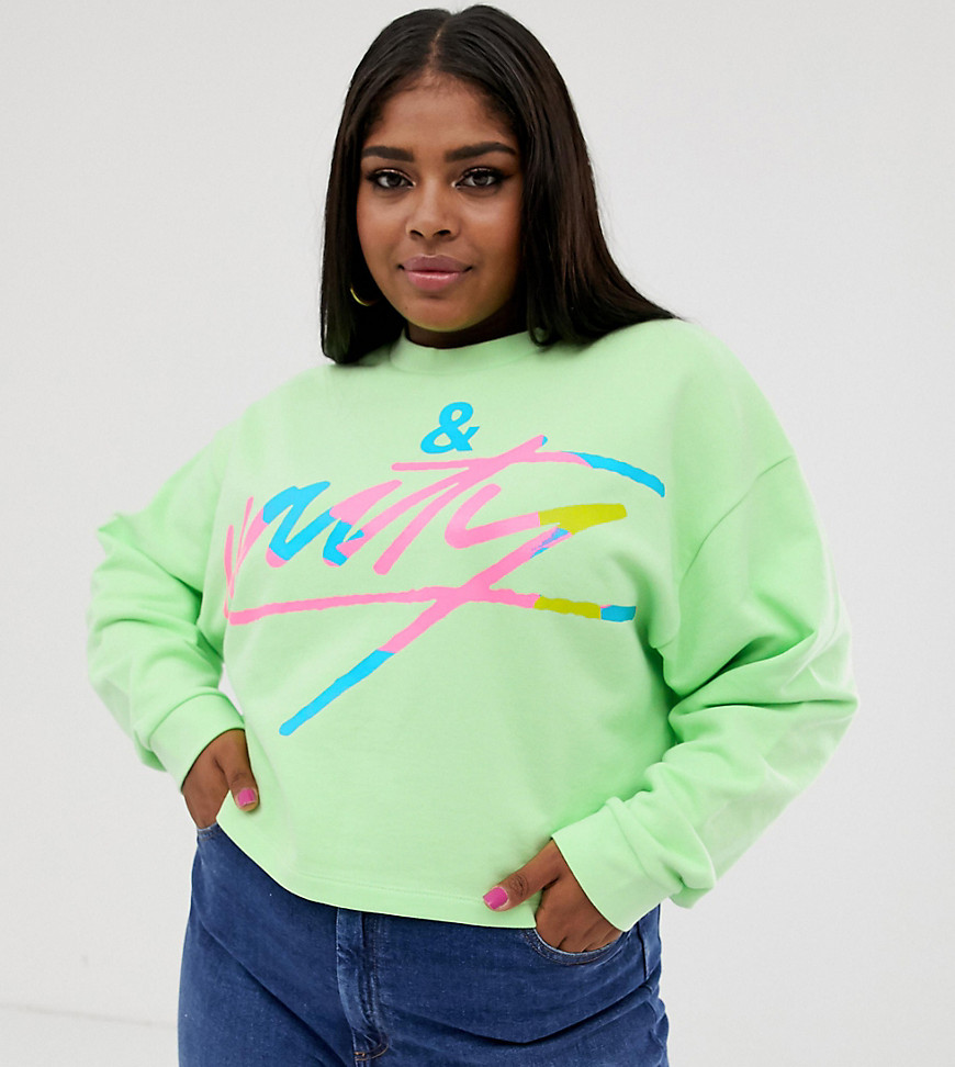 ASOS DESIGN x glaad& Curve cropped sweatshirt with tour print