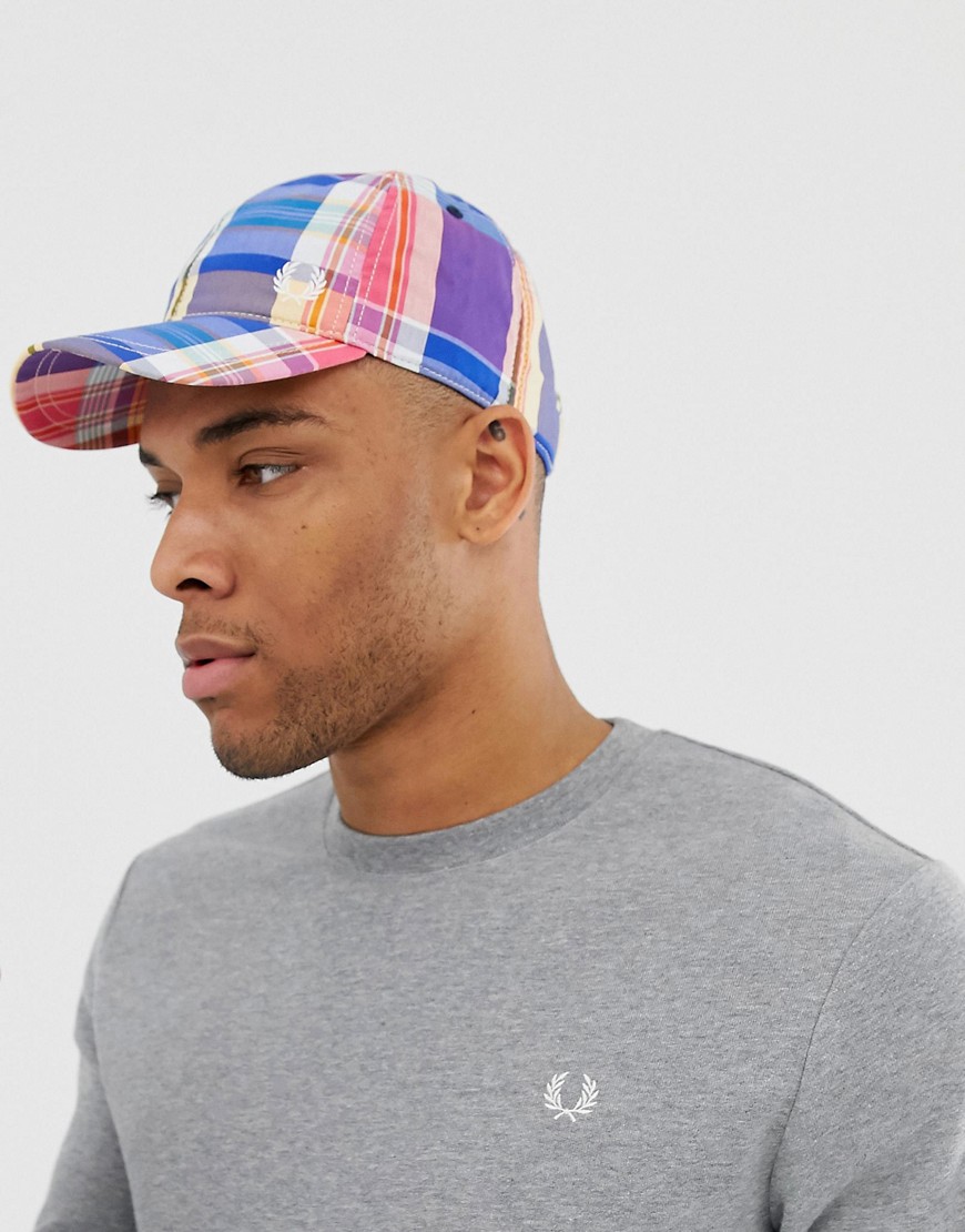 Fred Perry madras check cap in multi