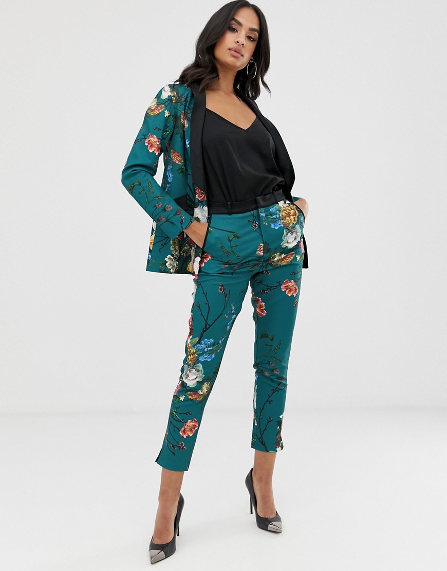 Little Mistress floral tapered trousers