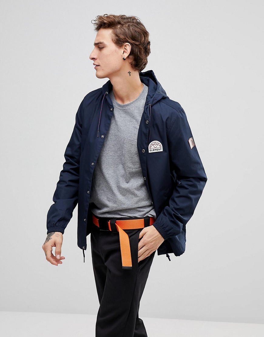 Element Murray hooded coach jacket in navy - Navy