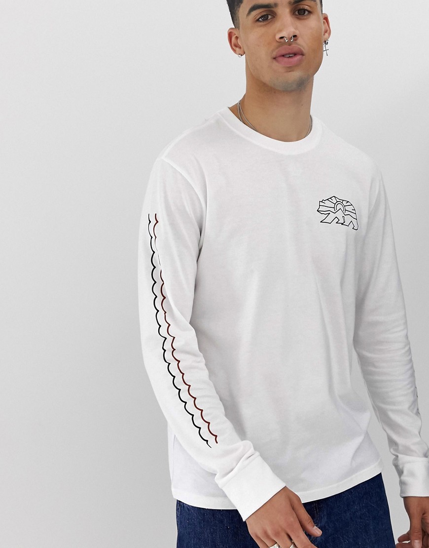 Element long sleeve t-shirt with sleeve print in white