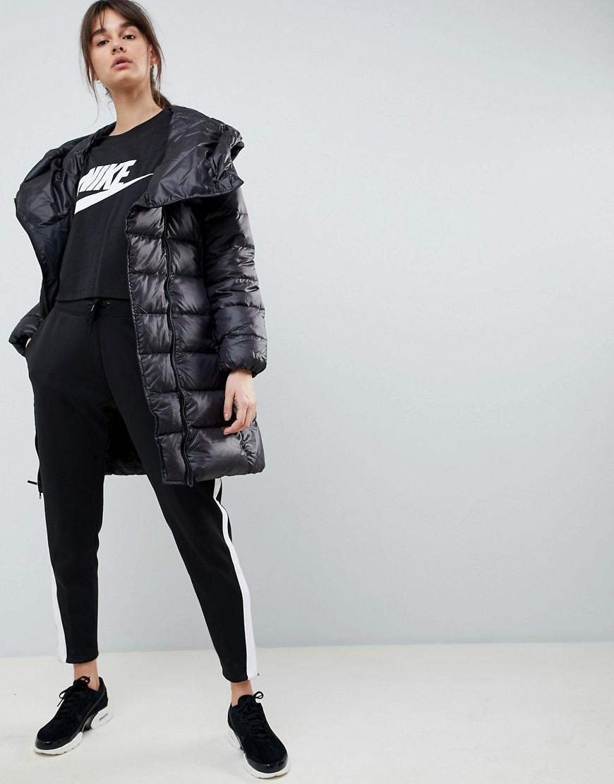 Дутая куртка с асимметричной молнией Nike - Черный 