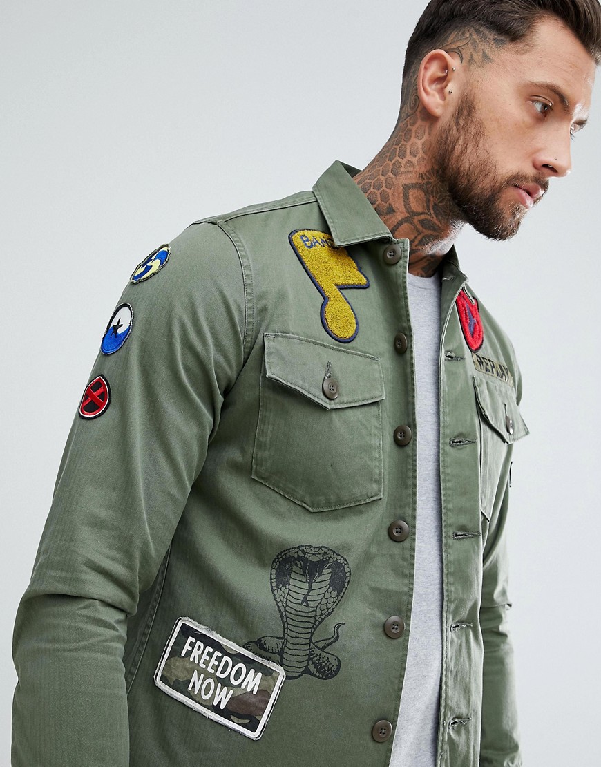 Replay Patch Shacket - Green