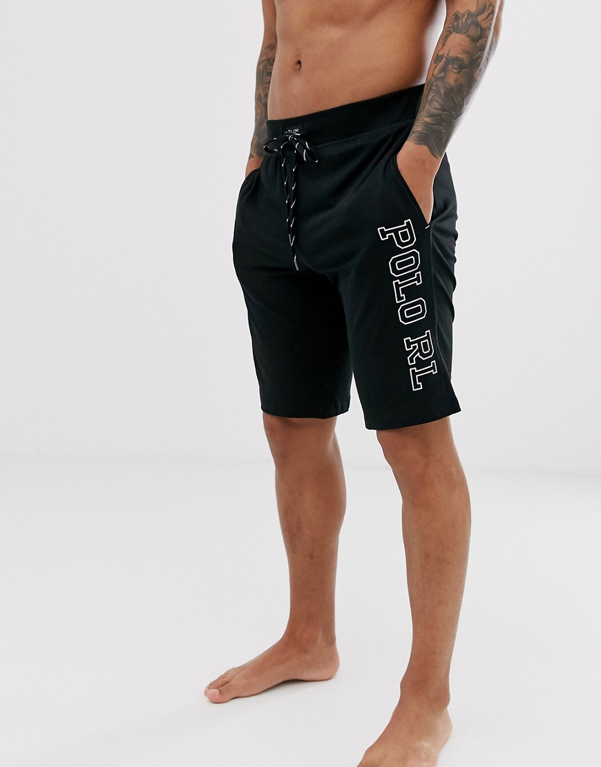 Polo Ralph Lauren lounge shorts in black with side logo