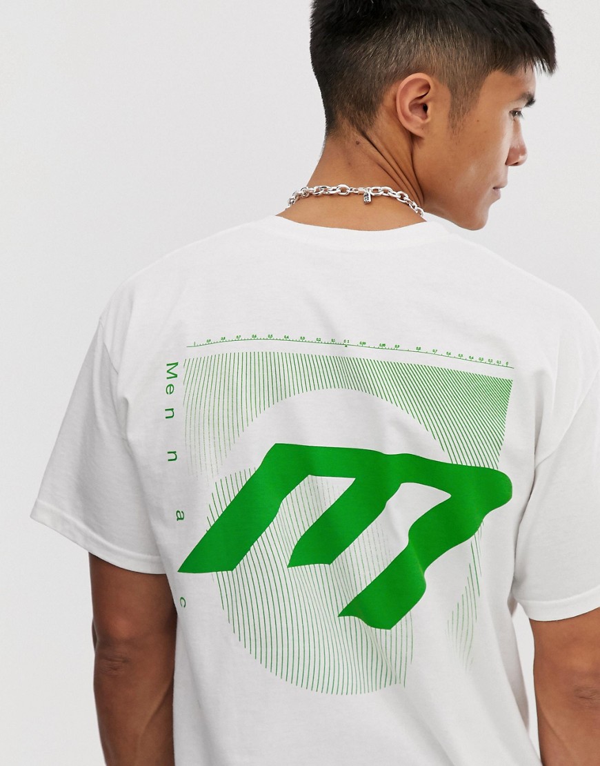 Mennace t-shirt with back print in white
