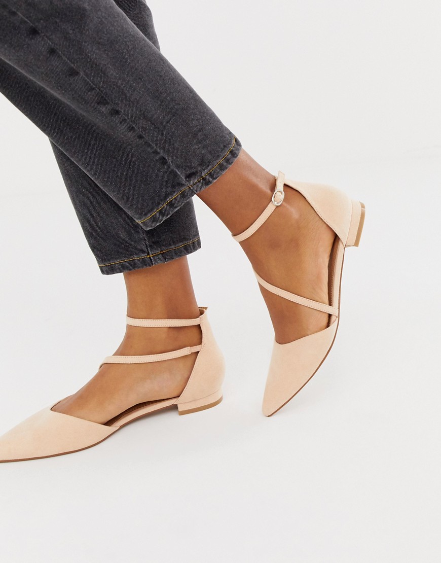 ASOS DESIGN Lifetime pointed ballet flats in apricot