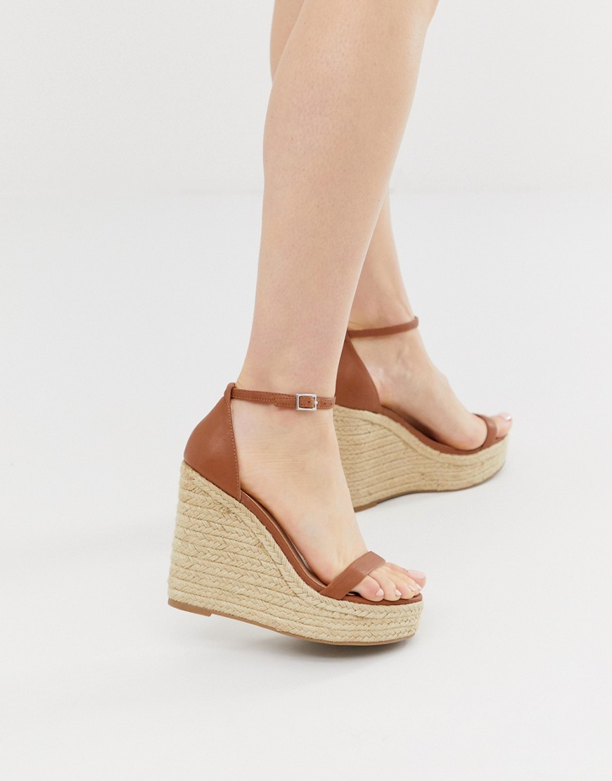 Steve Madden Survive tan leather espadrille wedge sandals