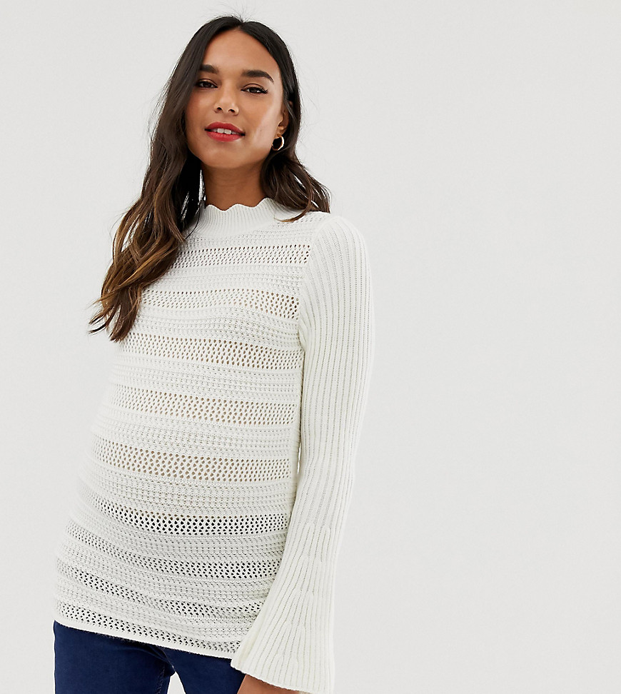 ASOS DESIGN Maternity flared sleeve stitch detail jumper