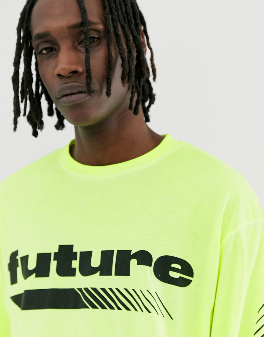 CRL By Corella long sleeve t-shirt with print in neon yellow