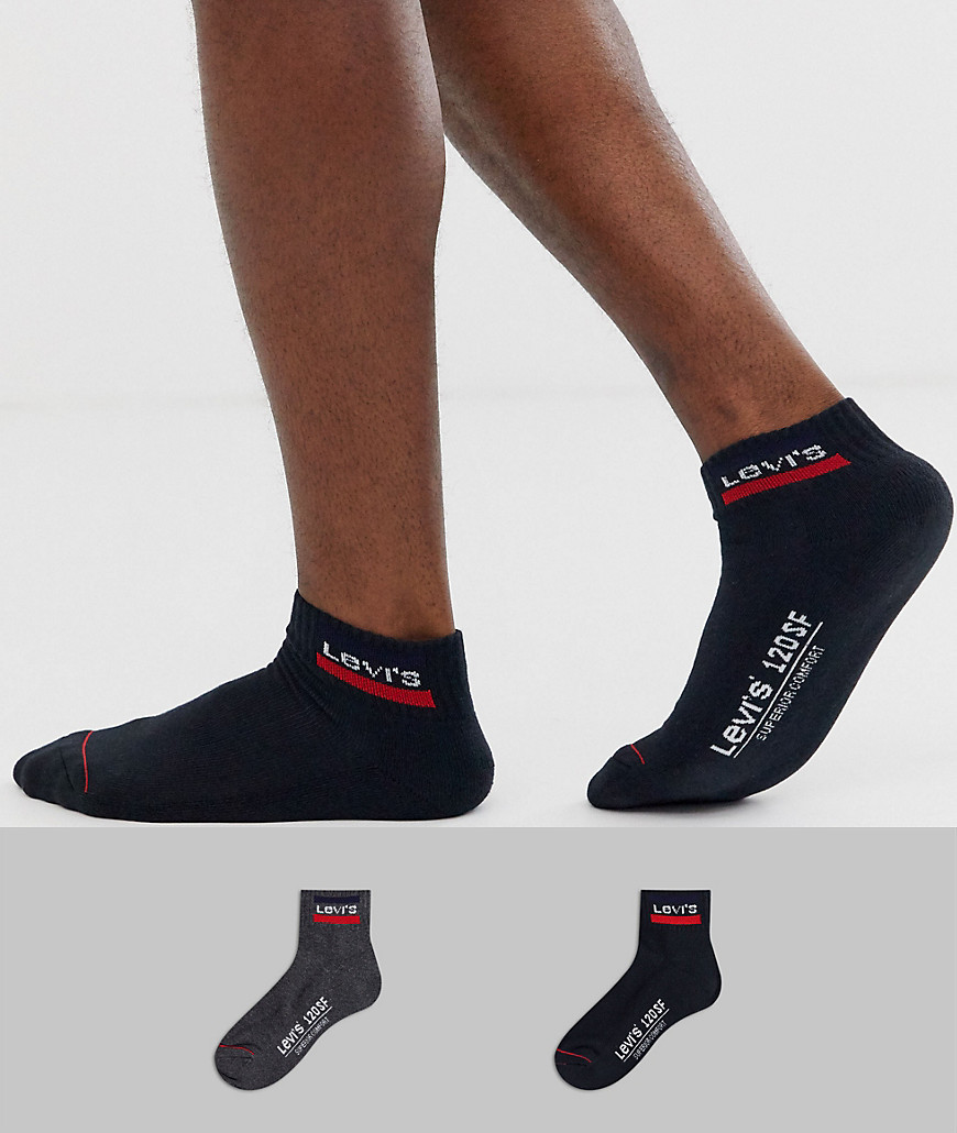 Levi's 2 pack logo ankle socks