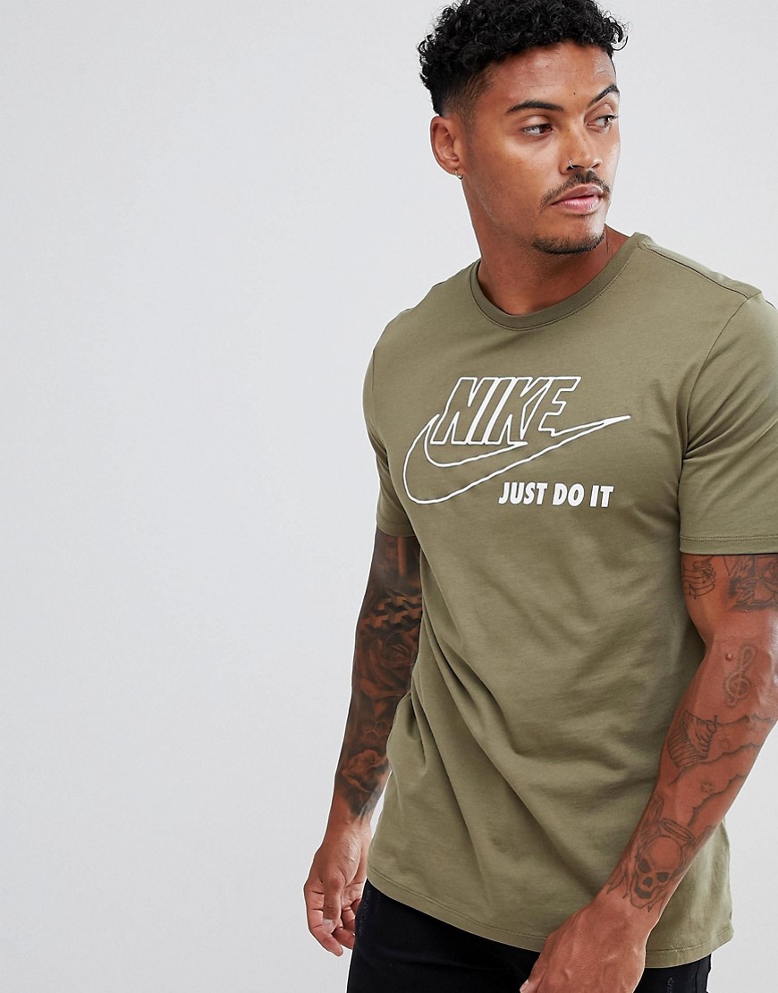 Nike Just Do It Logo T-Shirt In Green 927467-222