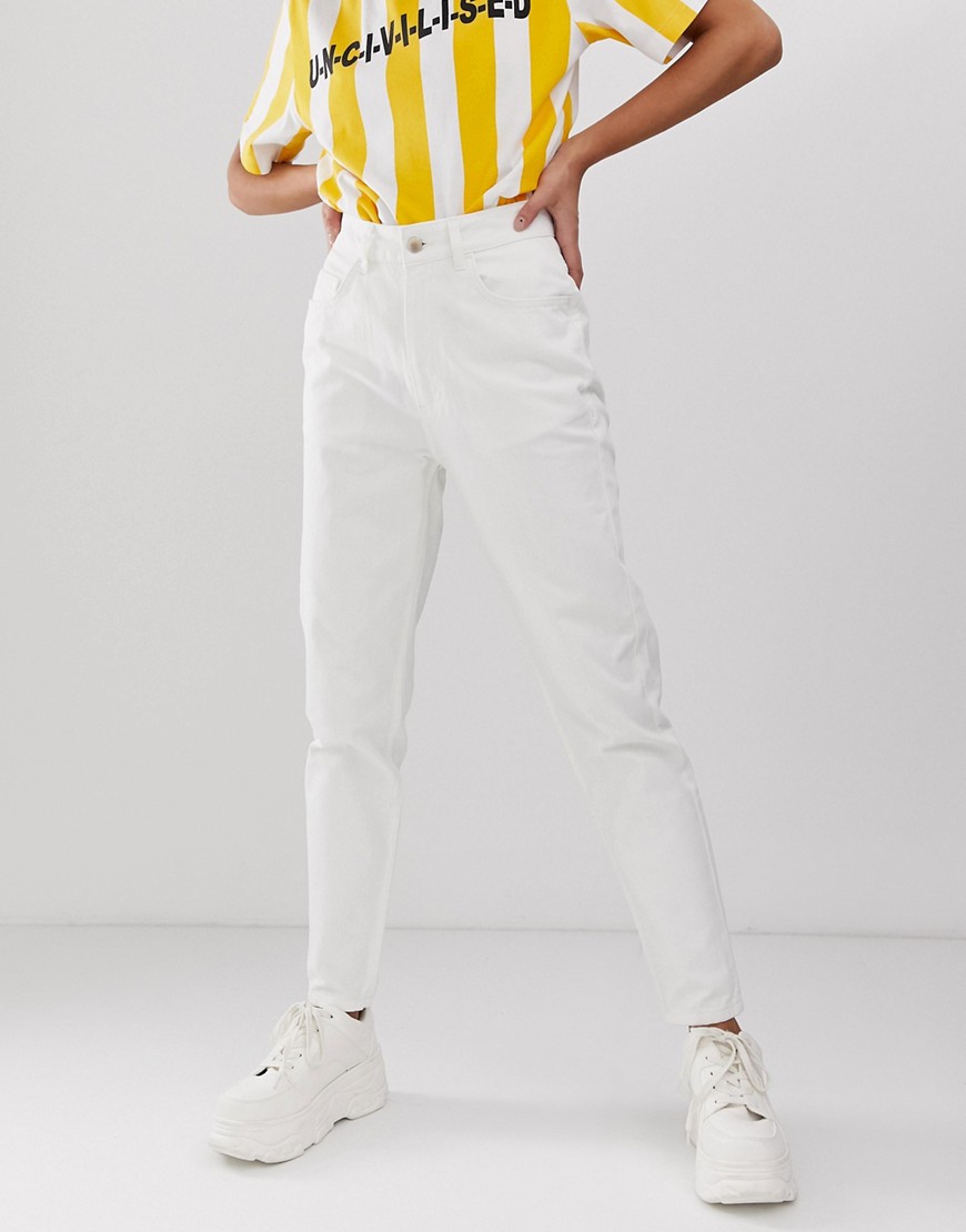 Uncivilised core mom jeans in off white