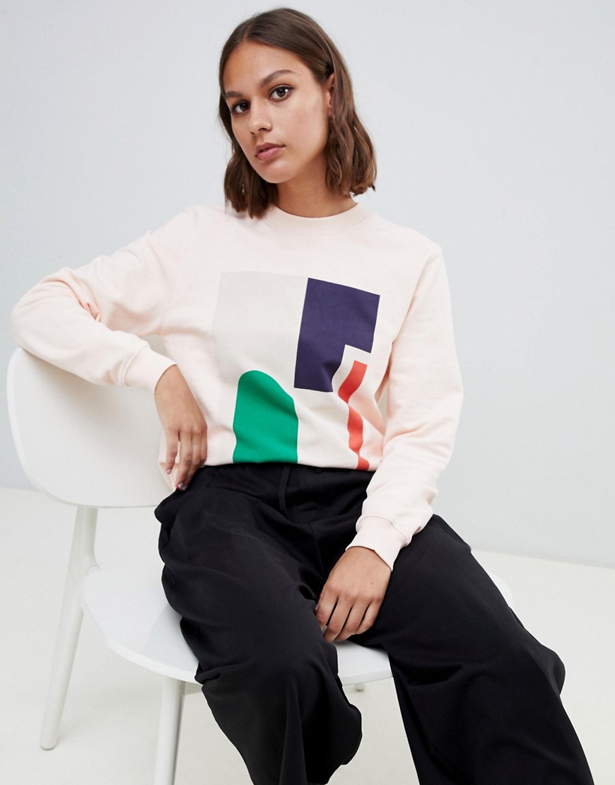 Kowtow organic cotton sweatshirt in abstract print - Light pink