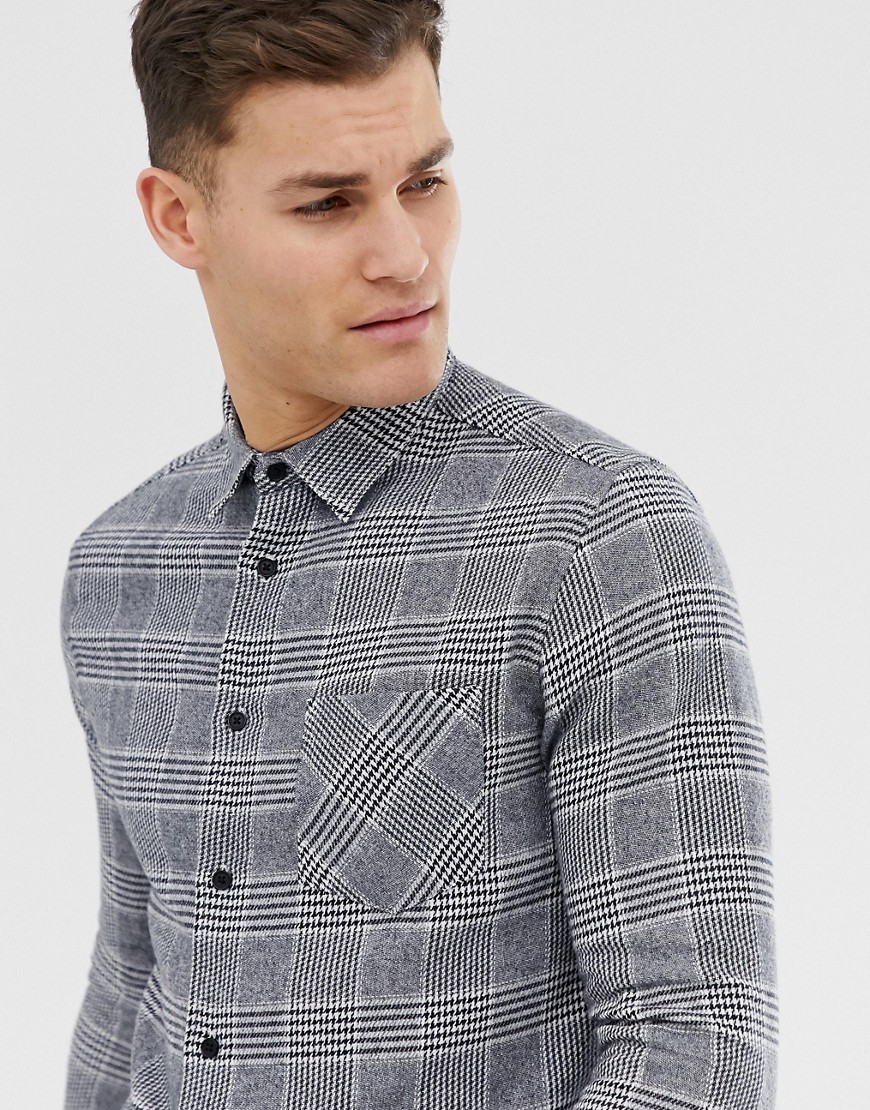 Burton Menswear shirt in grey check