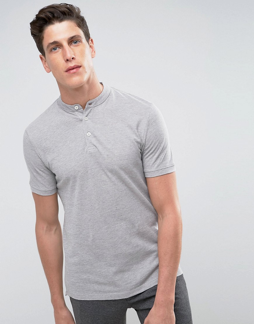 Selected Homme Polo In Marl - Silver filigree