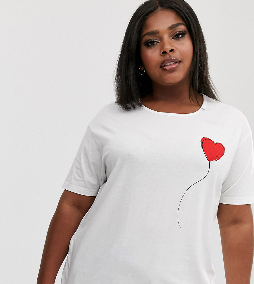 Wednesday's Girl Curve relaxed t-shirt with heart balloon print