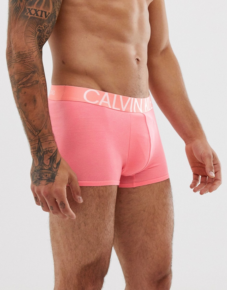 Calvin Klein Statement 1981 Cotton logo waistband trunks in pink