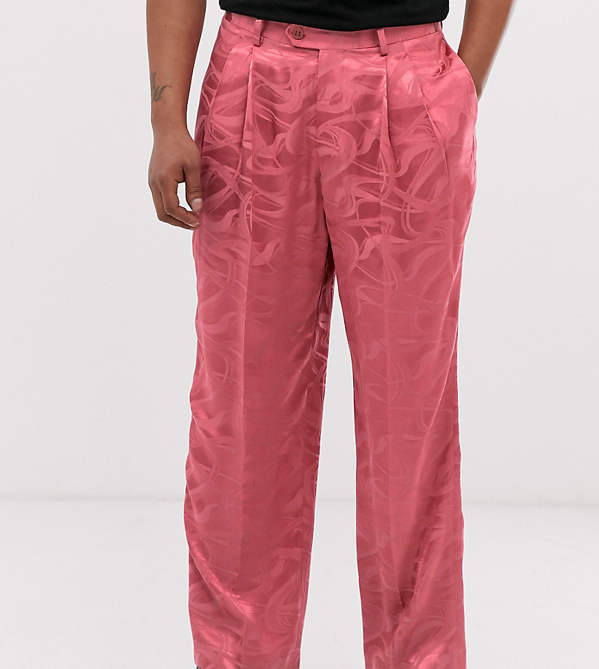 Heart & Dagger wide leg trousers in pink texture