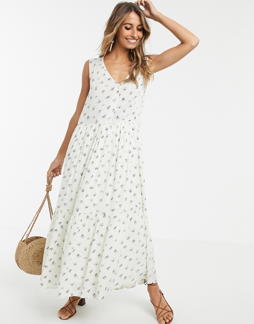 Y.A.S oversized maxi tea dress in floral print