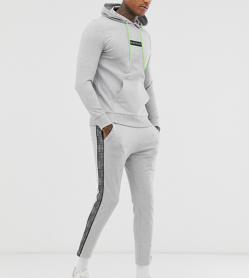 Mauvais skinny joggers with neon and check taping
