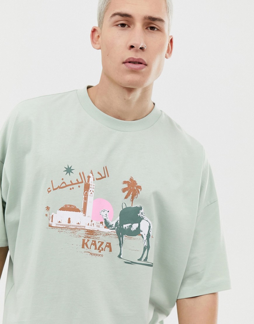 ASOS DESIGN relaxed t-shirt with camel print