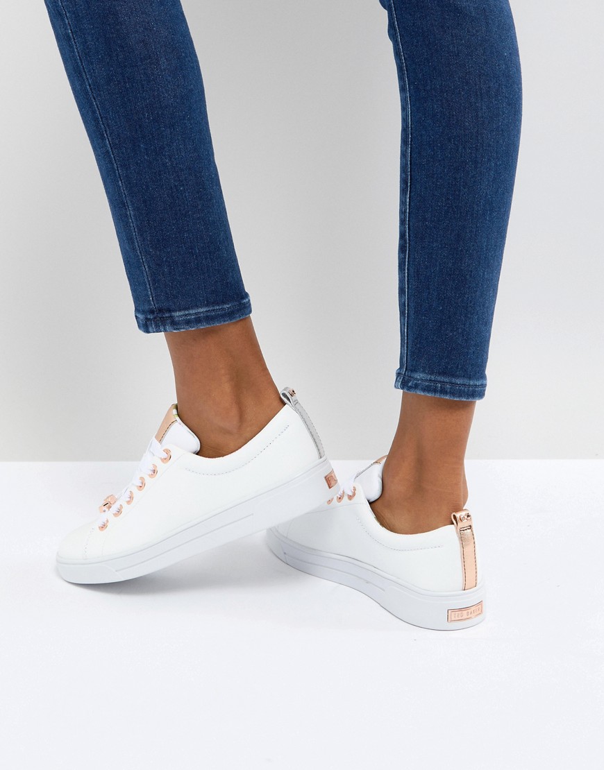 Ted Baker Kellei White Leather Trainers - White