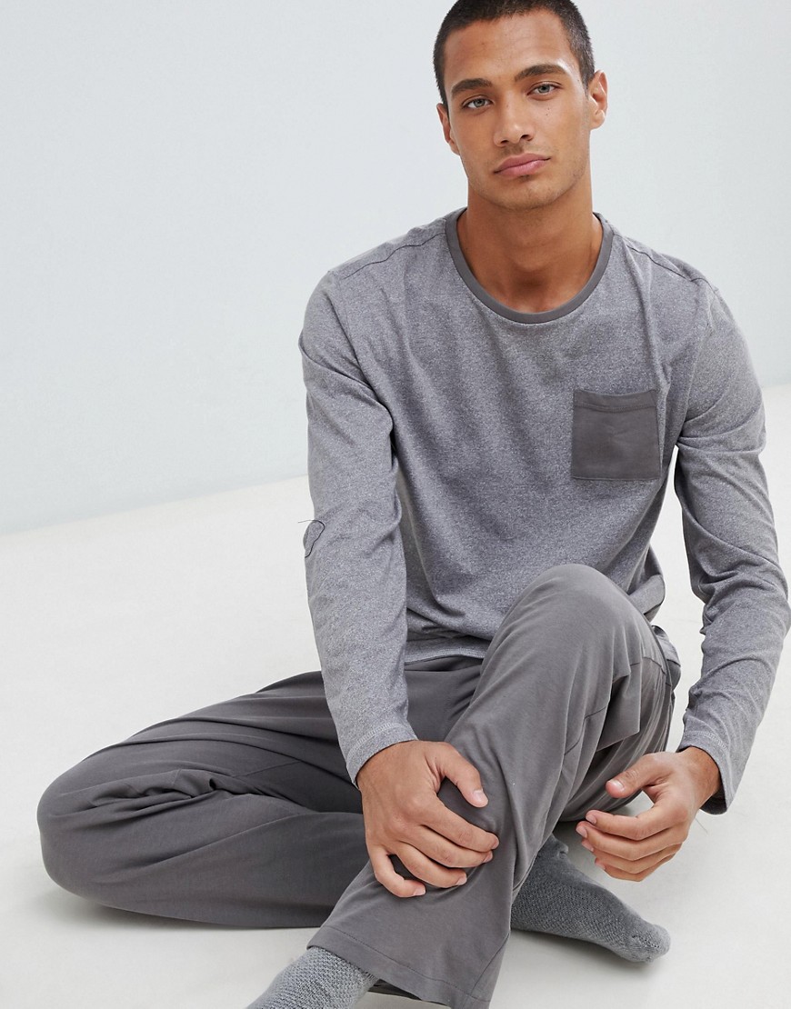 Tokyo Laundry Cotton Fleck Long Sleeve Pyjamas In Grey