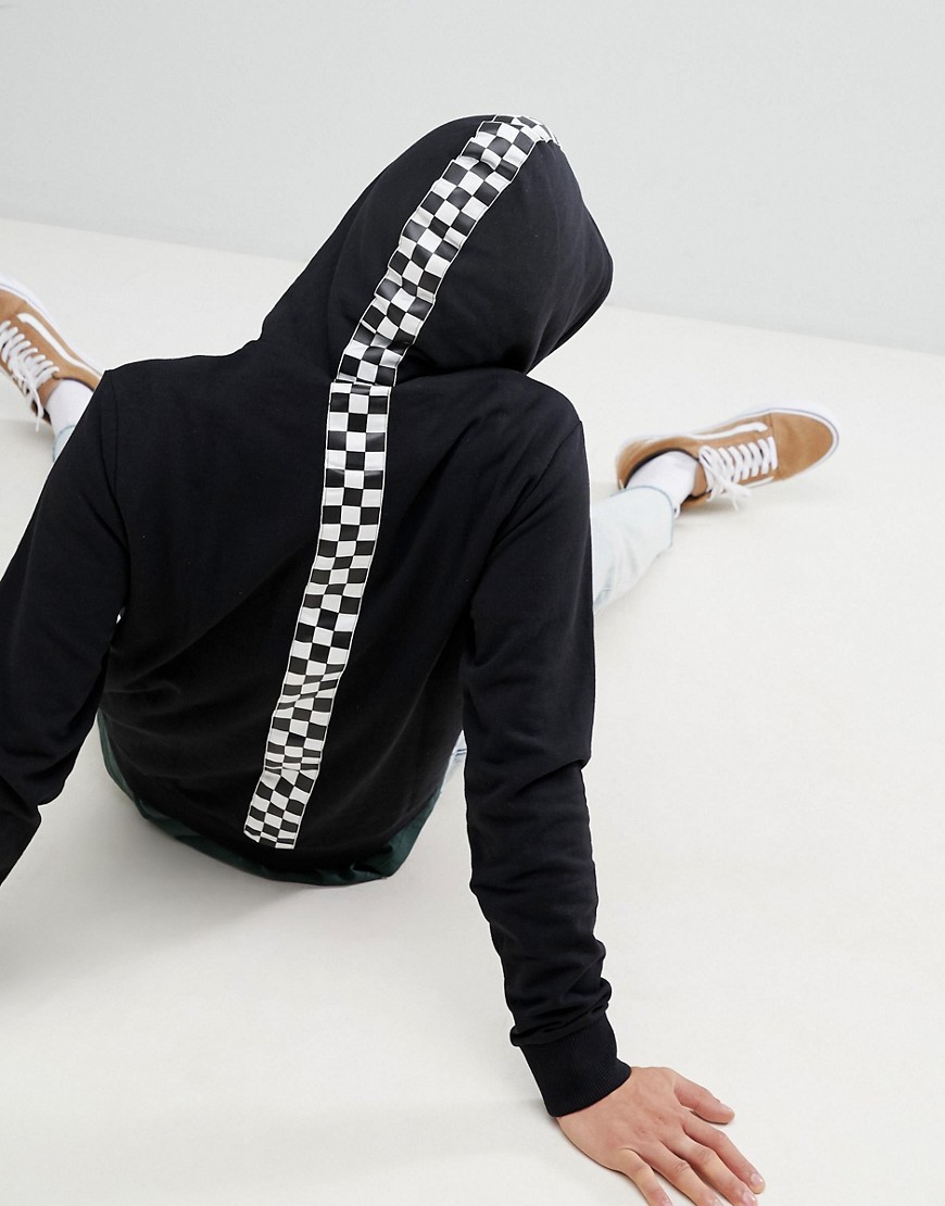 Brooklyn Supply Co hoodie with checkerboard taping in recycled cotton