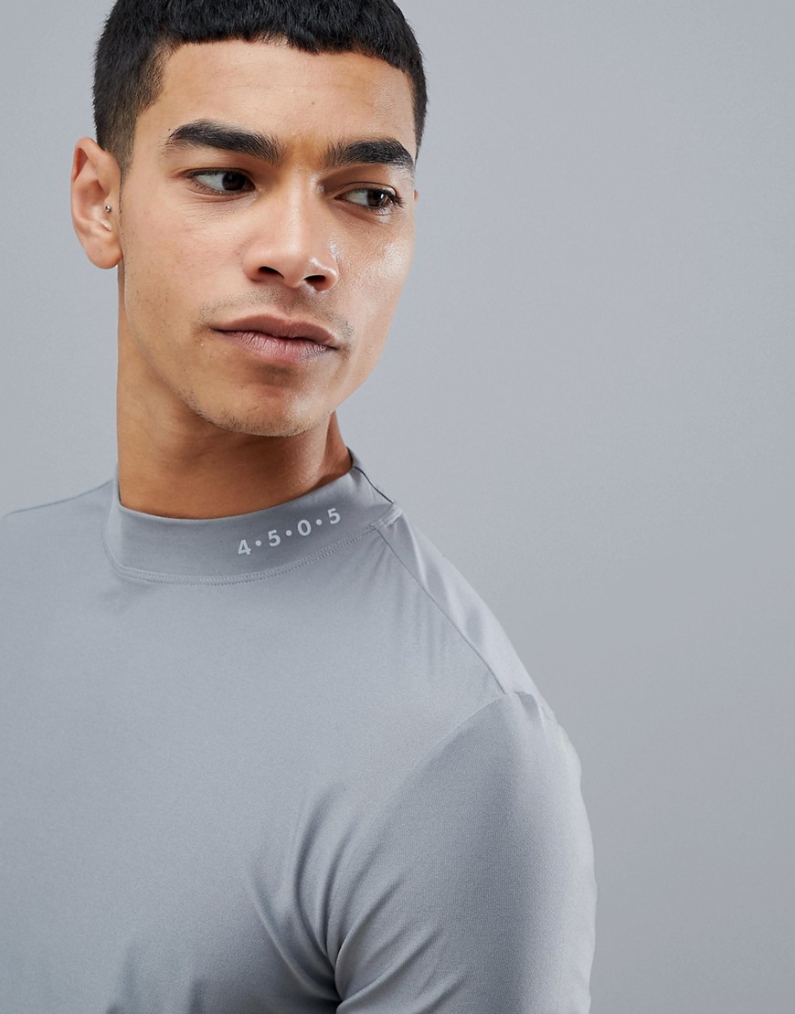 ASOS 4505 golf high neck t-shirt with quick dry in grey