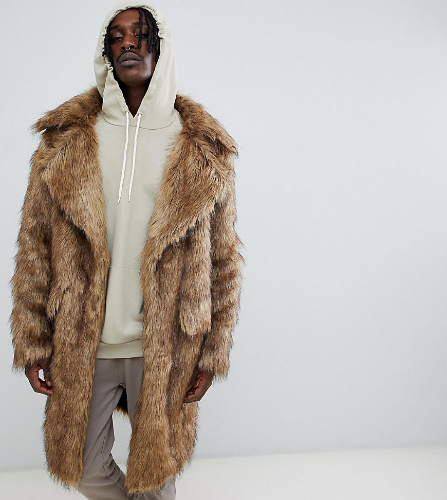 The New County heavyweight faux fur coat in natural