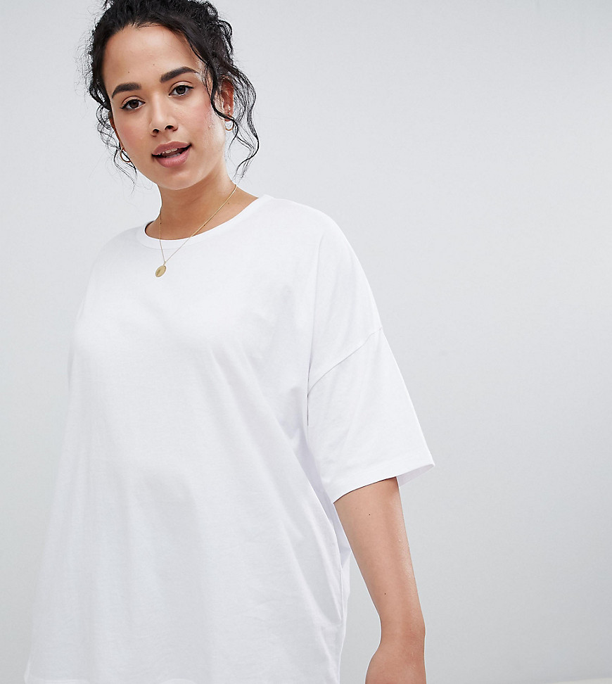 ASOS DESIGN Curve super oversized t-shirt with drop shoulder in white
