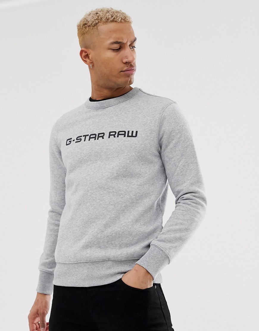G-Star logo crew neck sweat in grey