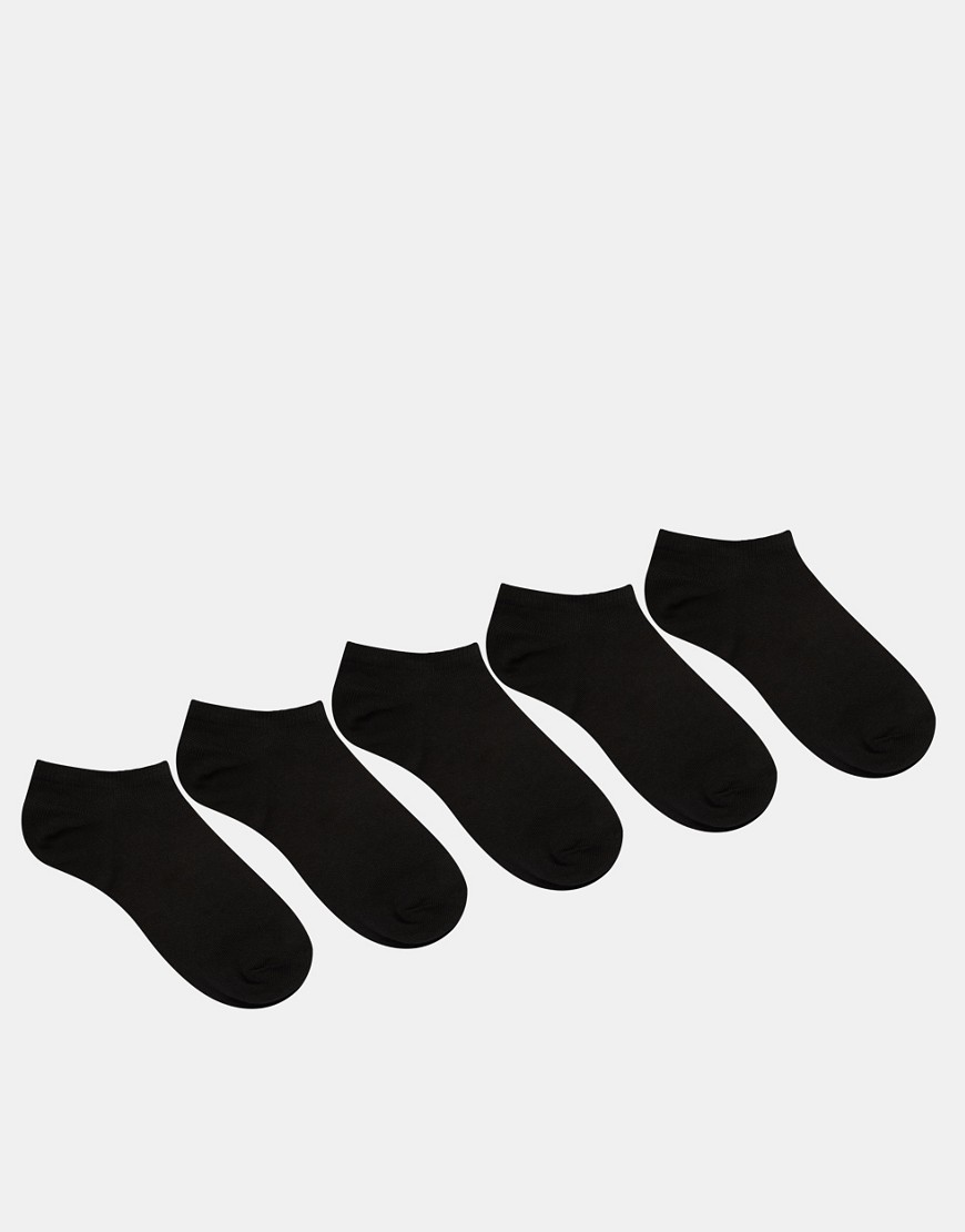 ASOS 5 Pack Trainer Socks Black