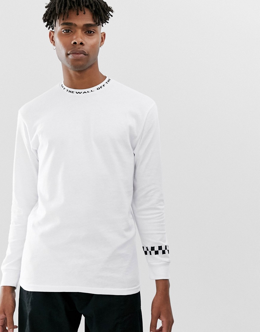 Vans long sleeve t-shirt with knit collar in white