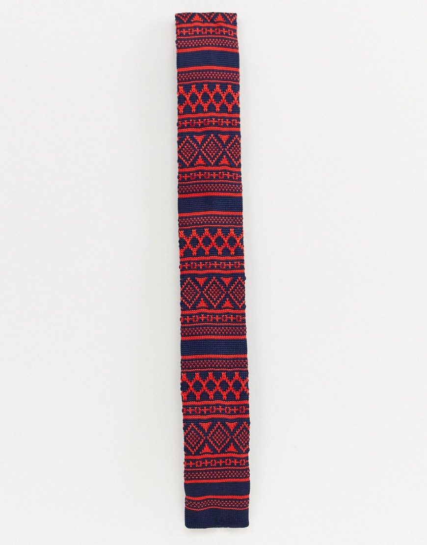 Devils Advocate Chrsitmas print knitted tie