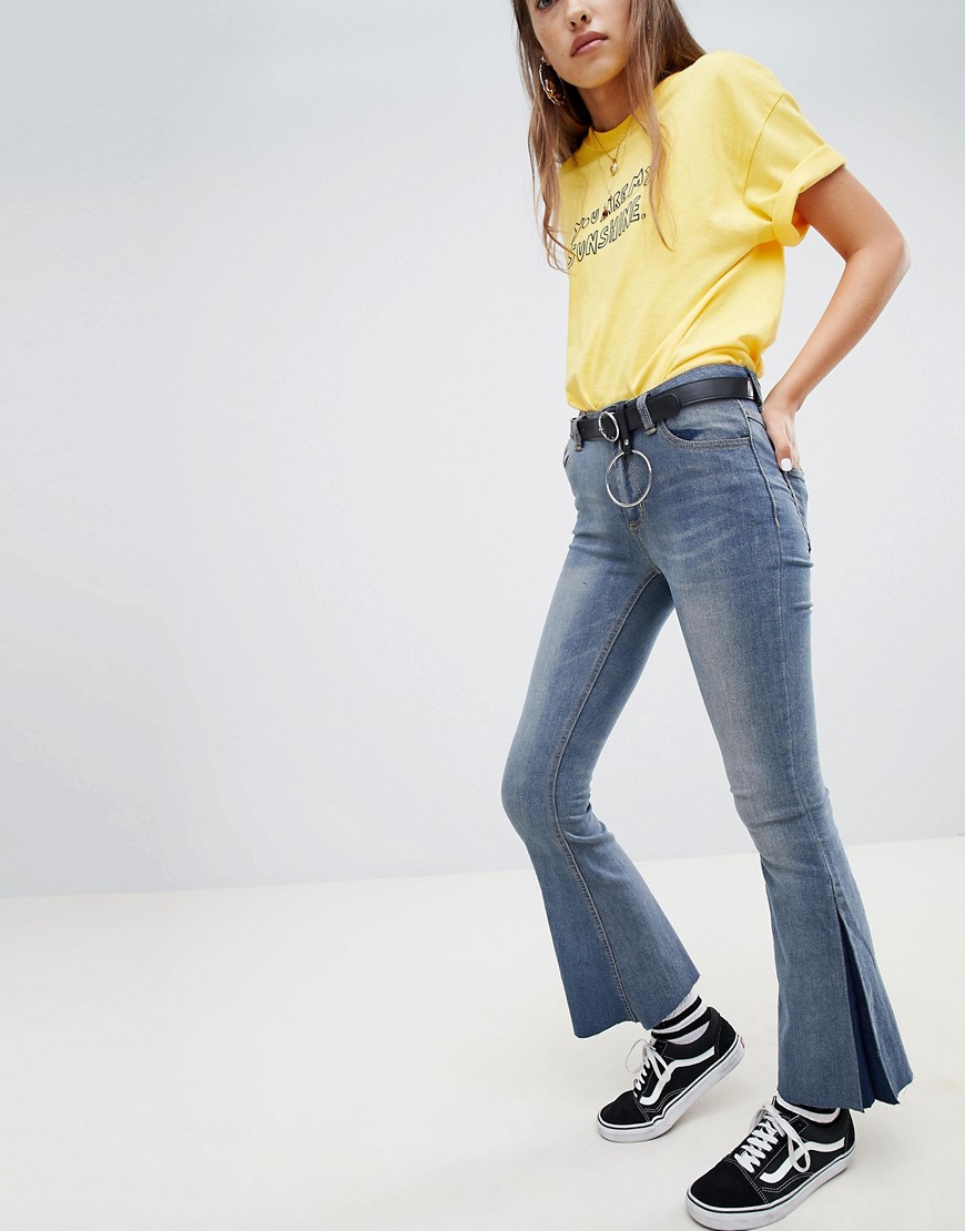 Daisy Street Flare Jeans with Belt