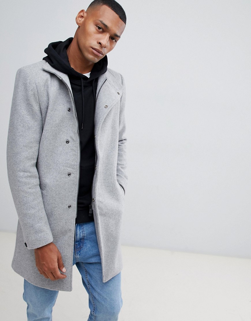 Only & Sons funnel neck overcoat