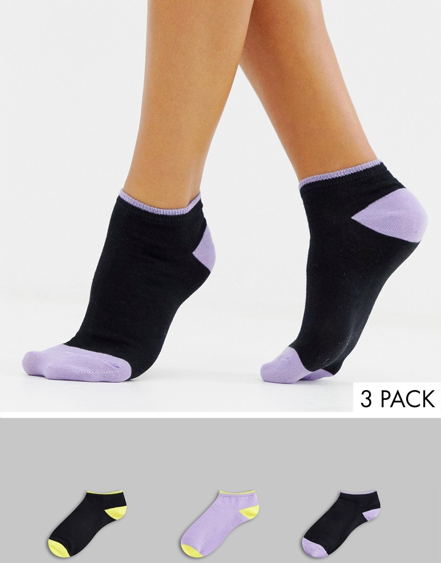 Haus by Hoxton Haus city 3 pack socks in lilac