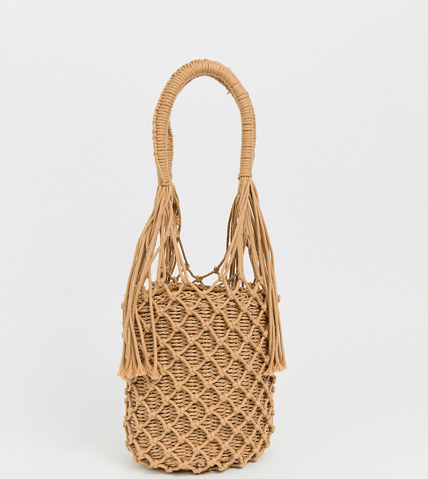 My Accessories London Exclusive woven straw shoulder bag