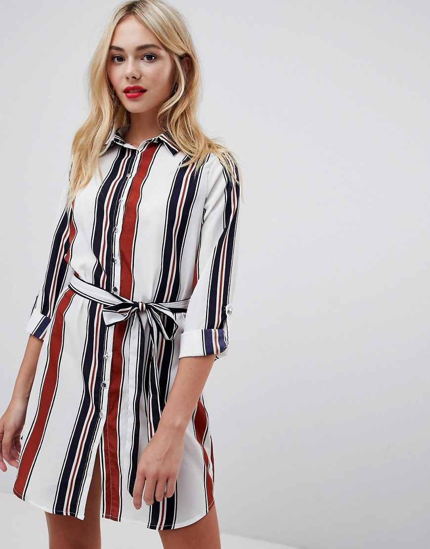 Parisian stripe shirt dress