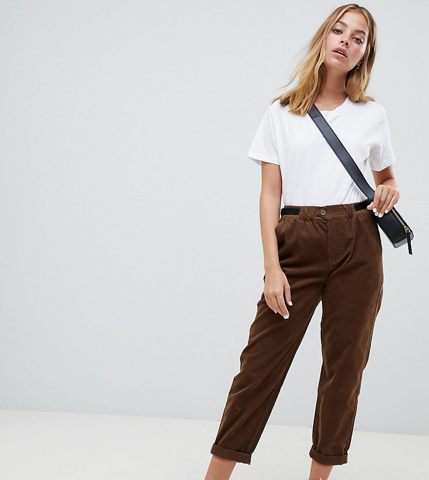 ASOS DESIGN Petite cord trousers with side tabs