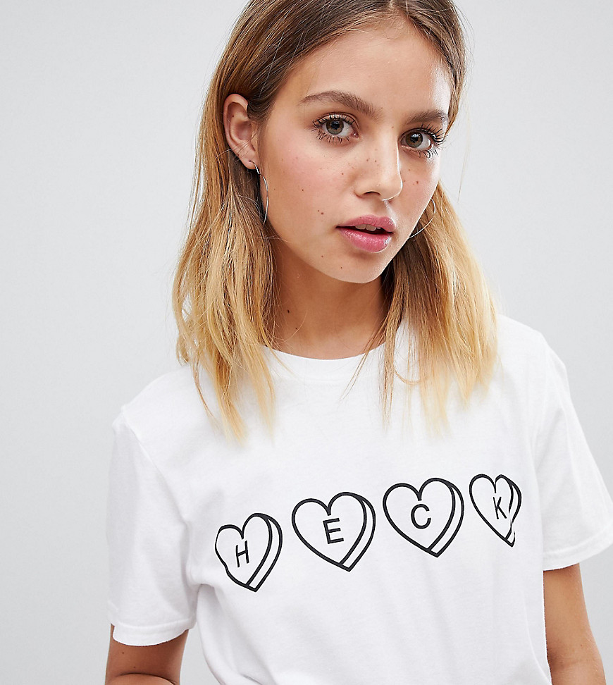 Adolescent Clothing t-shirt with heck heart print - White