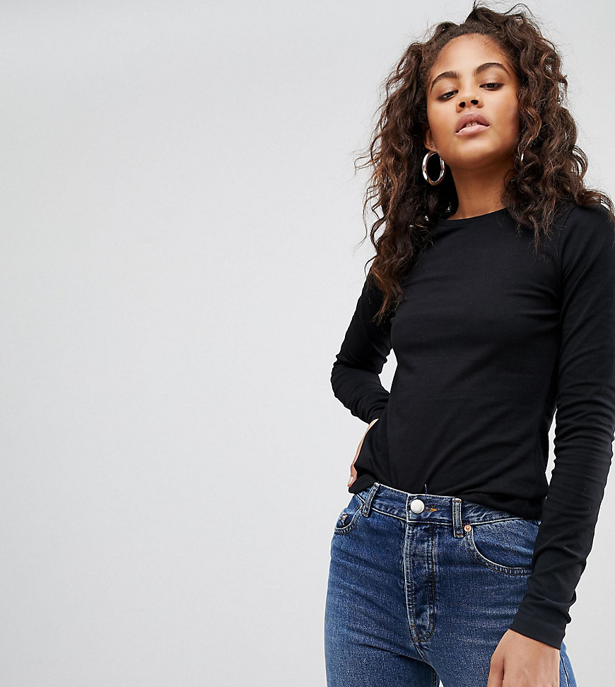ASOS DESIGN Tall ultimate top with long sleeve and crew neck in black