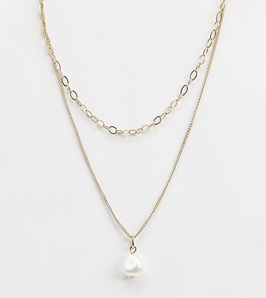 Liars & Lovers organic pearl gold chain necklace