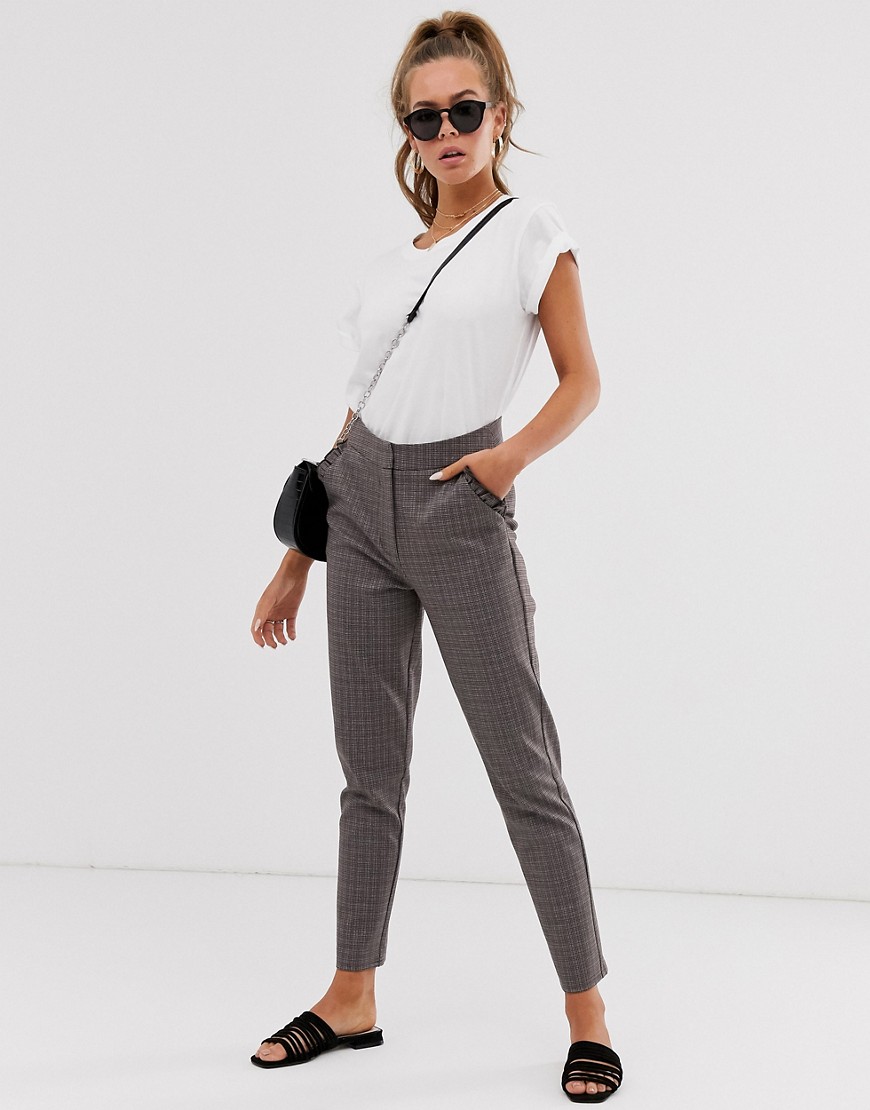 Brave Soul miriam tailored trousers in check