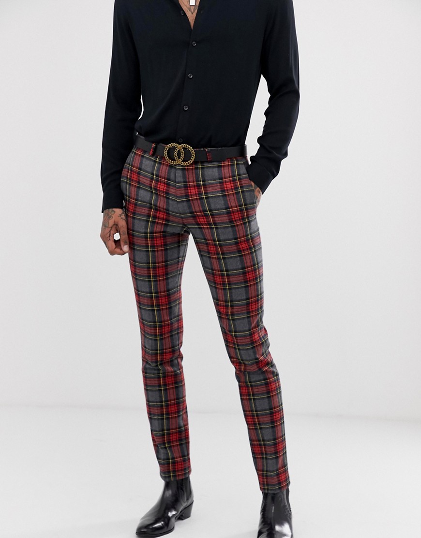 Twisted Tailor super skinny suit trousers in bold check