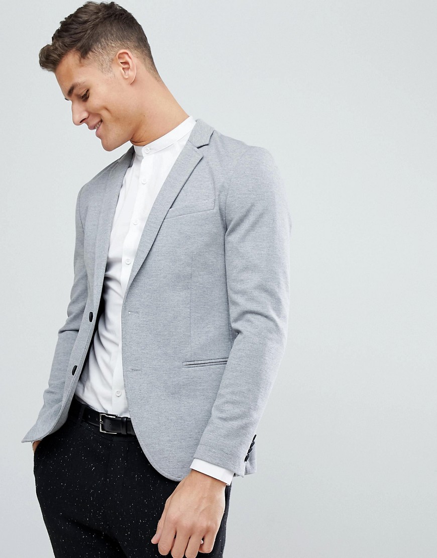 Kiomi Jersey Blazer In Grey - Grey melange