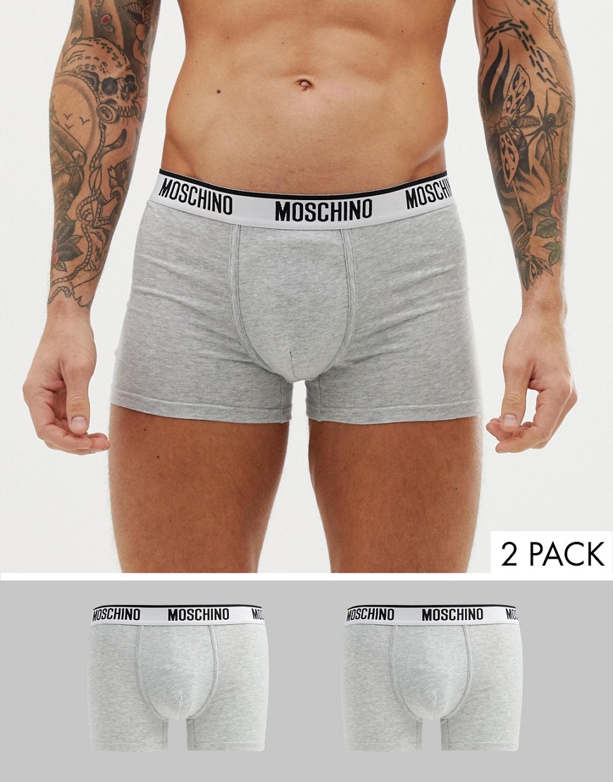 Moschino 2 Pack Jersey Trunks In Grey