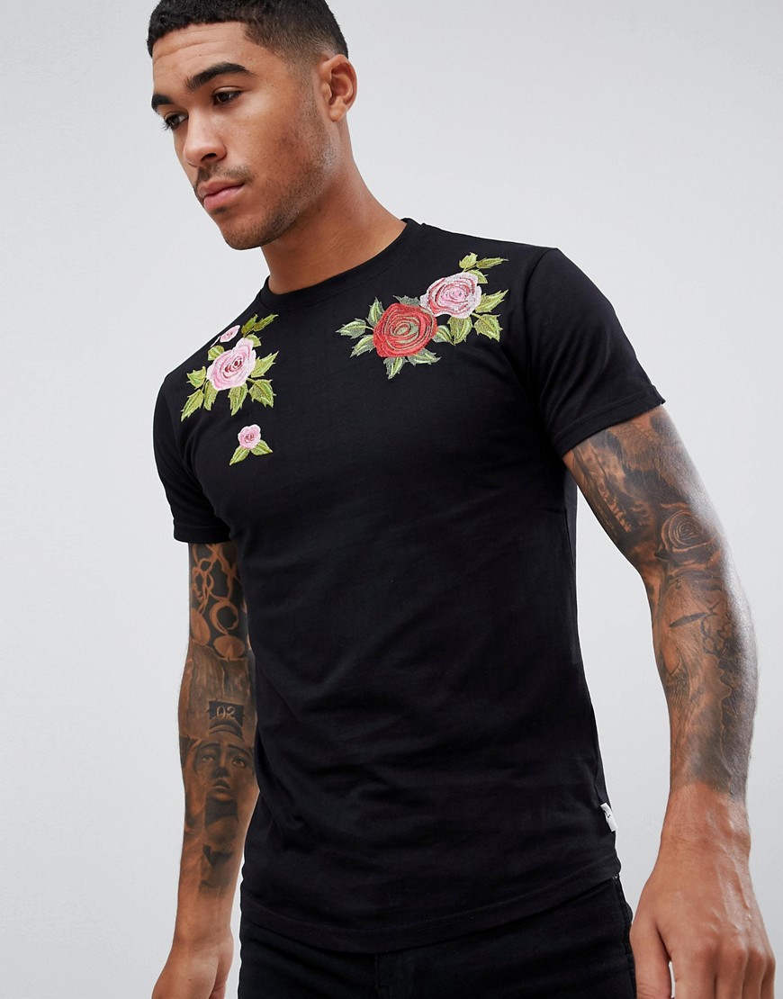 Soul Star rose embroidery t-shirt