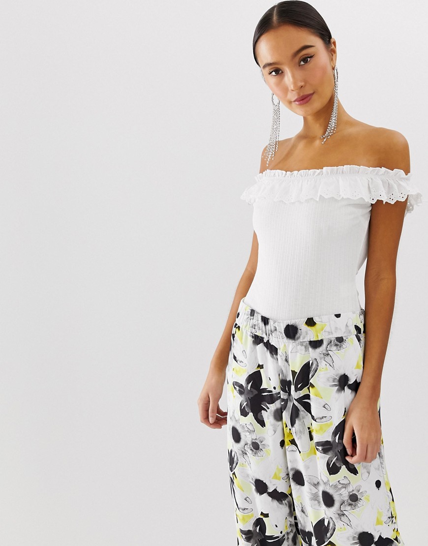 Emory Park off shoulder body with frill detail